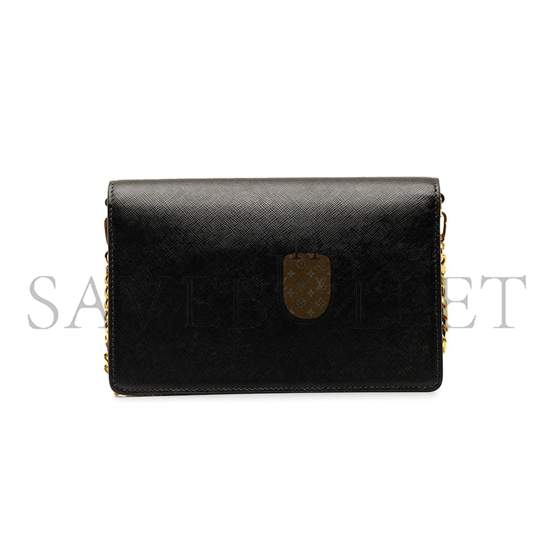 PRADA BLACK SAFFIANO ENVELOPE CHAIN CROSSBODY 1BD318 (21.5*14*4cm) 